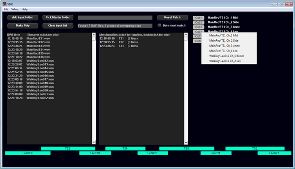 No master folder selected, 3 files output